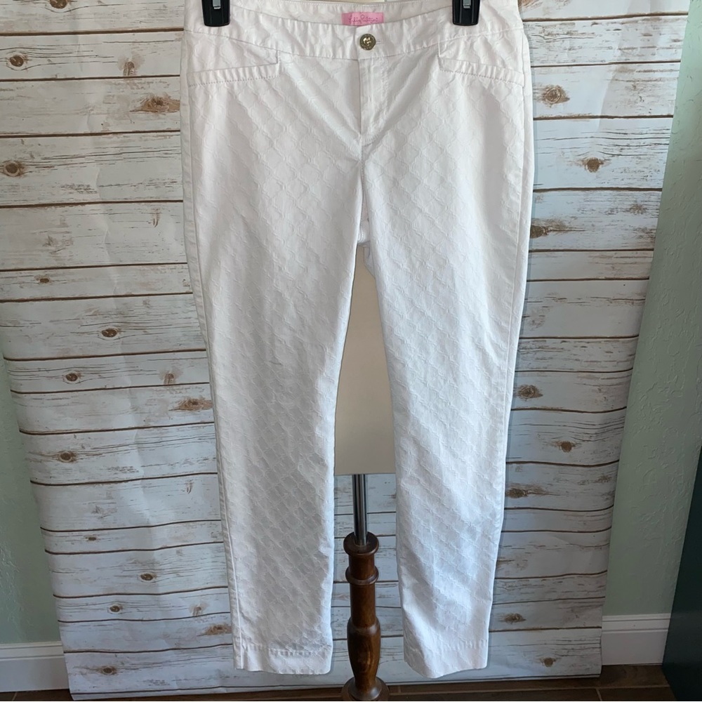 Lily Pulitzer white Kelly skinny ankle pant.  Size 4